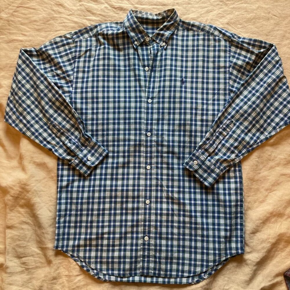 Ralph Lauren Long Sleeve Plaid Button Down Men's Size Small Classic Fit Polo